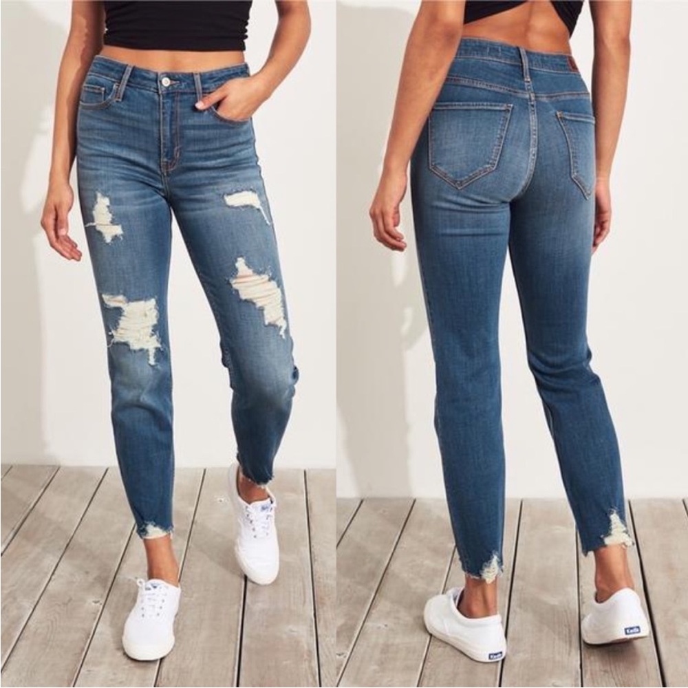 Hollister High Rise Slim Straight Jeans Classic Stretch Women’s Size 00